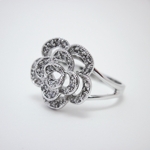 Sterling Silver CZ Flower Ring